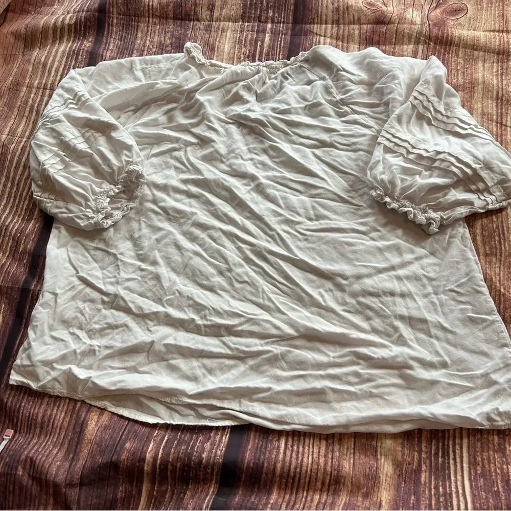 Women’s Andree by Unit Top Whit Peasant Top Size XL