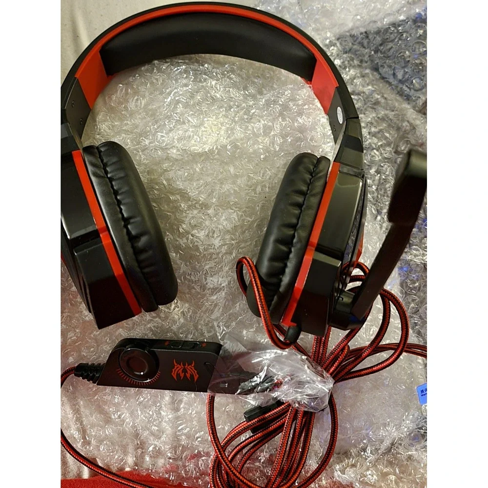 Kotion Each G4000 Pro Gaming Headset Black Red LED Wired with Mic for PC Laptop