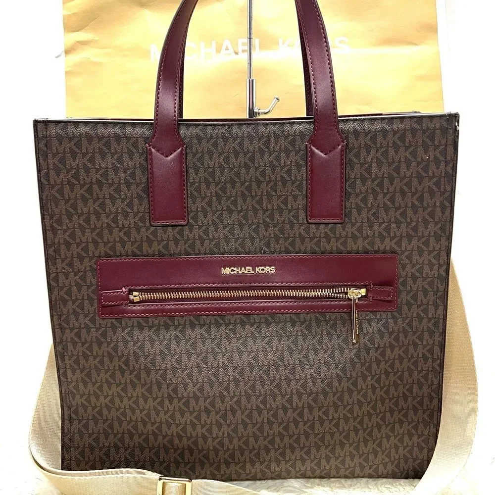 🔥🎁NWT! Michael Kors KENLY Large Travel Tote Handbag Merlot Msrp: $498.00