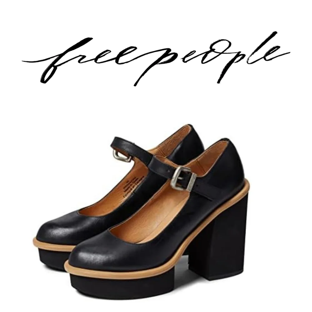 Free People Maggie Mary Jane Platform Black EU 38.5 (US Women's 8.5) M