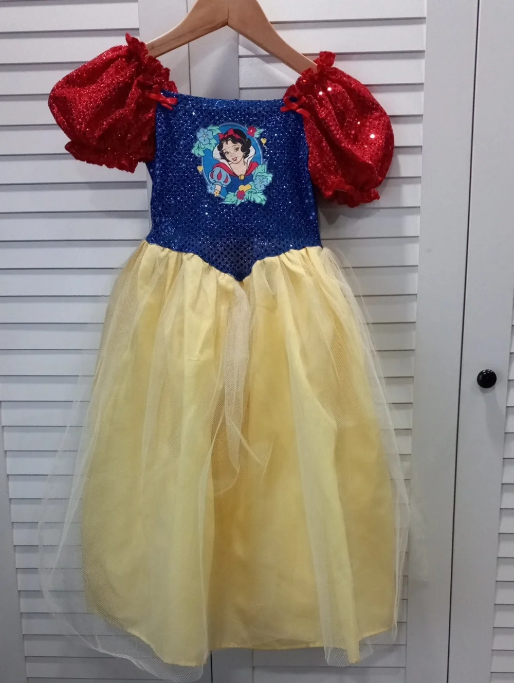 Disney Princess Snow White Sequin Dress in Blue, Red & Yellow