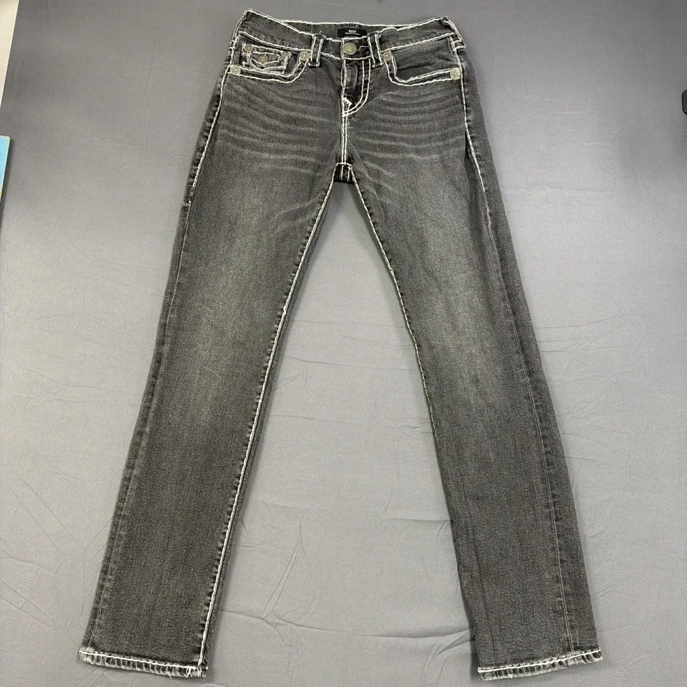 True Religion Ricky Jeans Size 28 Black Relaxed Straight