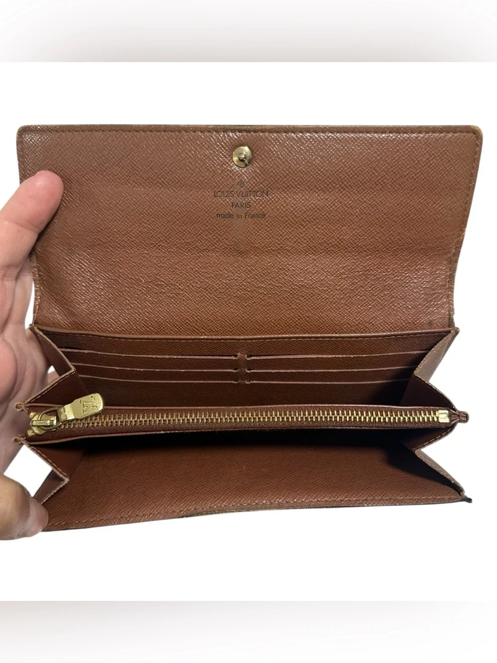 Louis Vuitton Sarah Monogram Leather Long Wallet on Chain