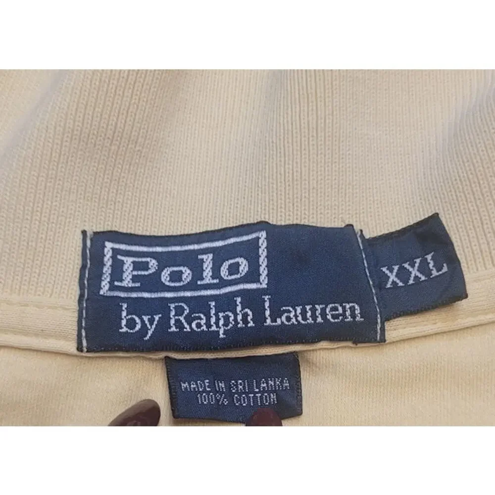 VTG Polo Ralph Lauren Yellow Polo Pony Logo 2XL Classic