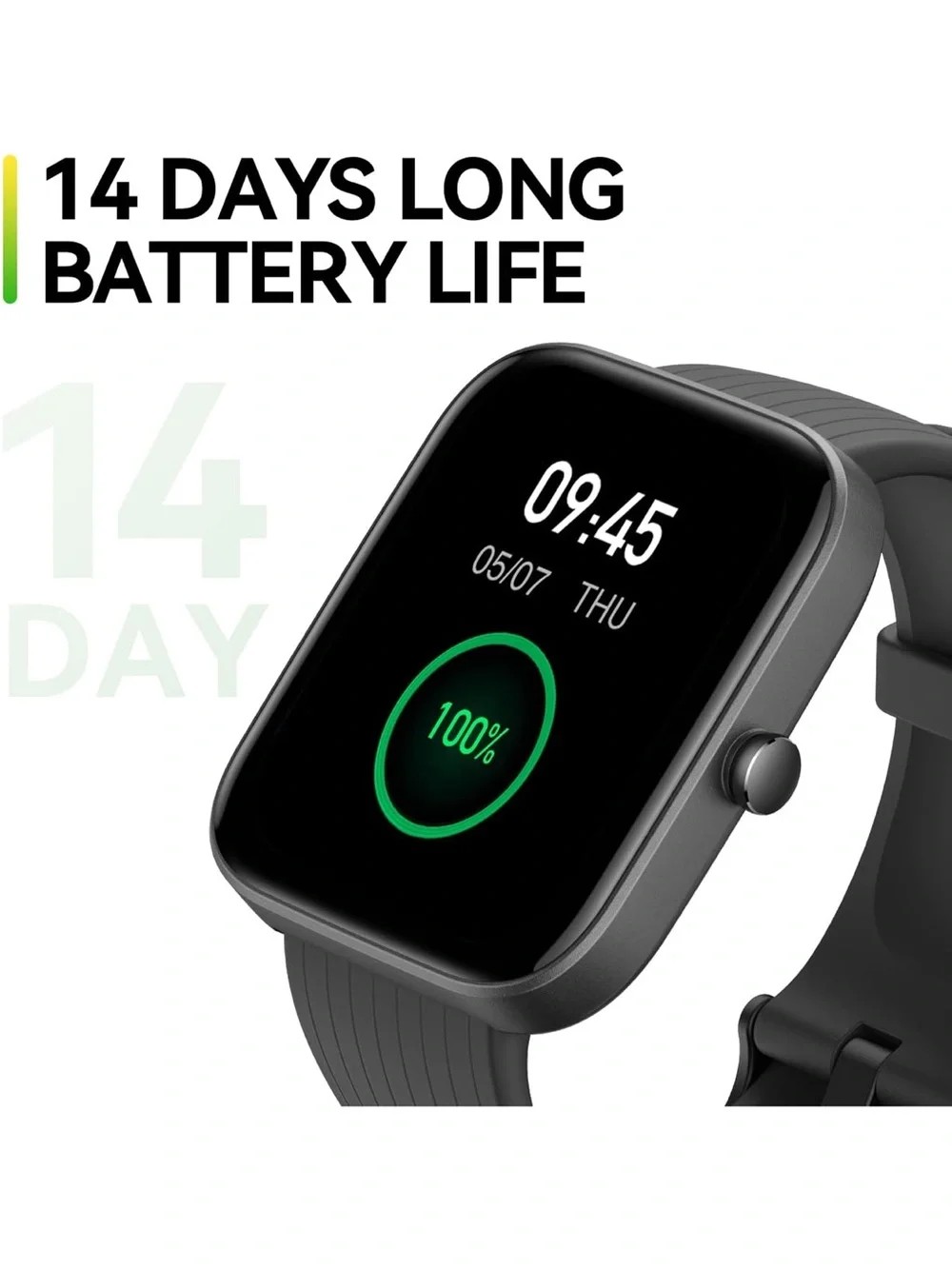 Amazfit Bip 3 Pro Black Smart Watch with Silicone Band