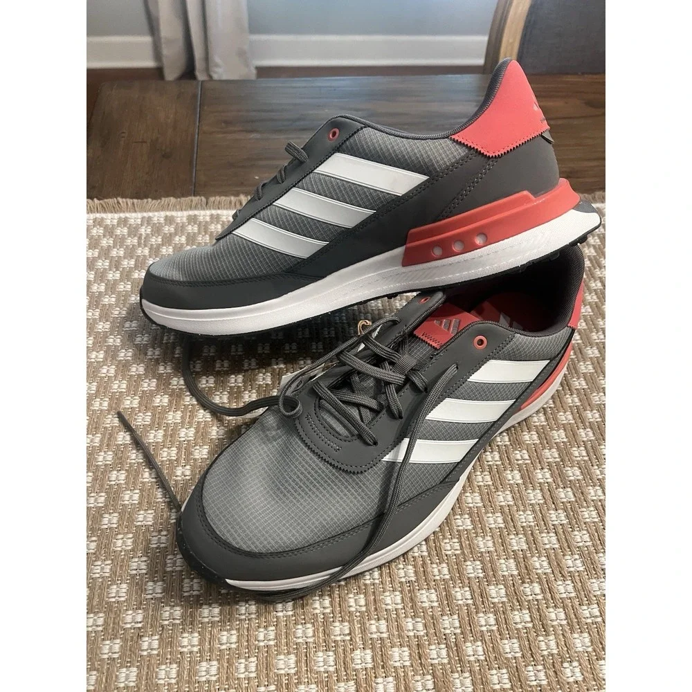 NEW Adidas Men's S2G 24 Spikeless Waterproof Golf Shoes, Gray/Pink Sz 13 NWT
