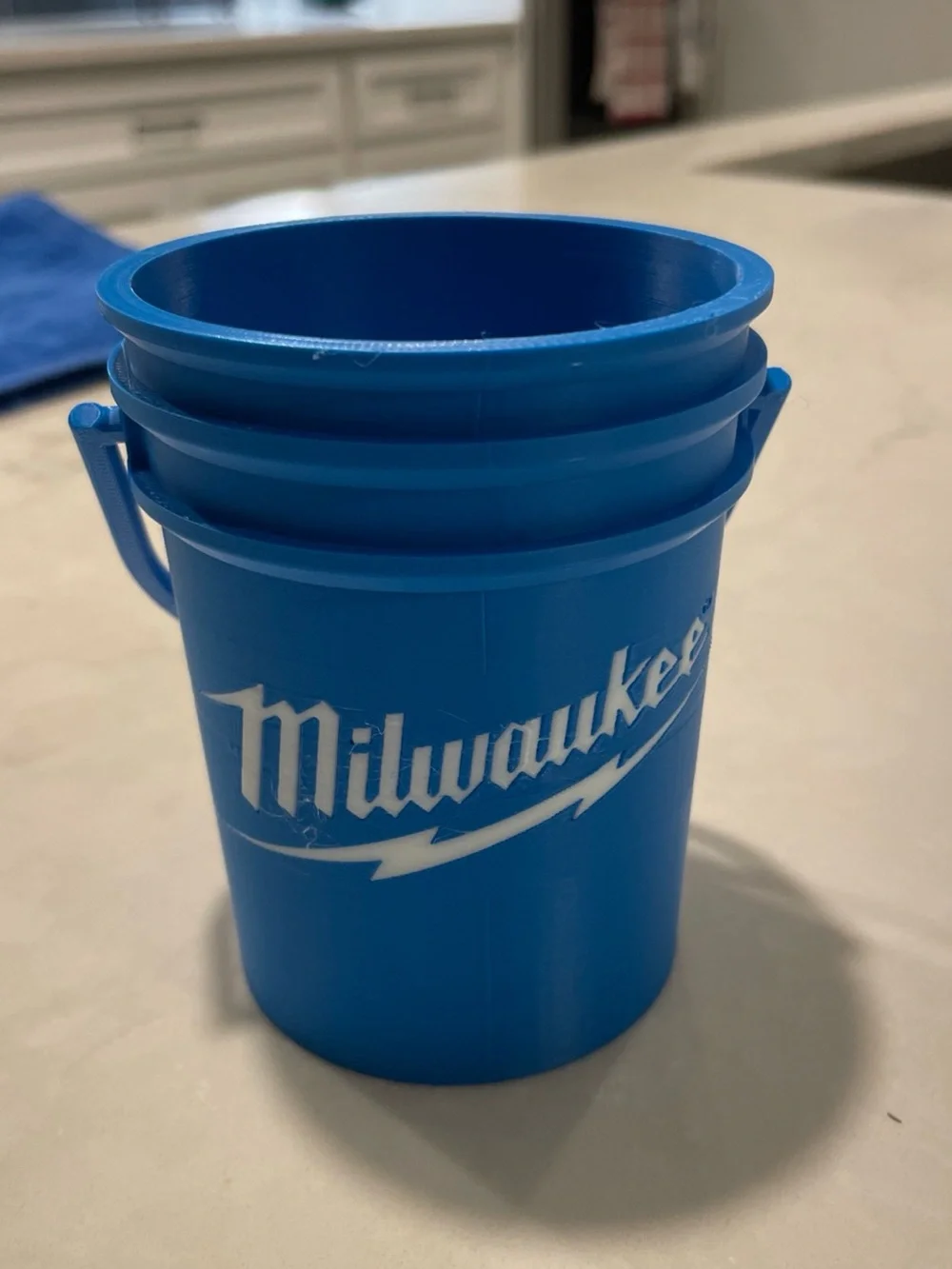 Milwaukee Blue Plastic Utility Bucket - Compact Handle Organizer