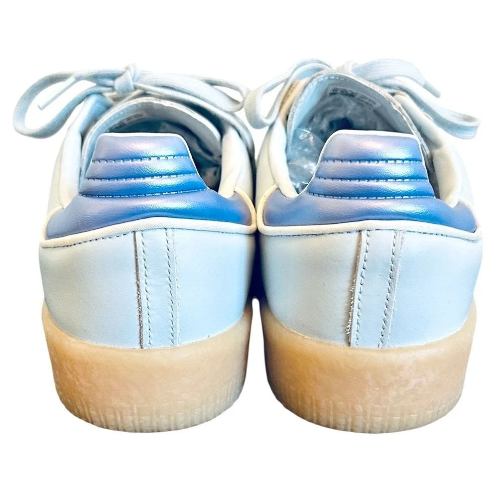 Adidas Samba Sneakers XLG Sambae Womens 11 Light Blue White Platform Gum Sole OG
