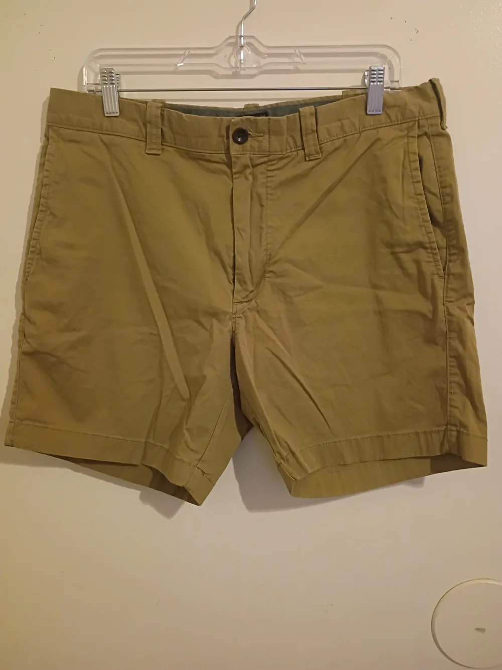 J. Crew Men's Tan Flat Front Chino Shorts‎ Sz 35