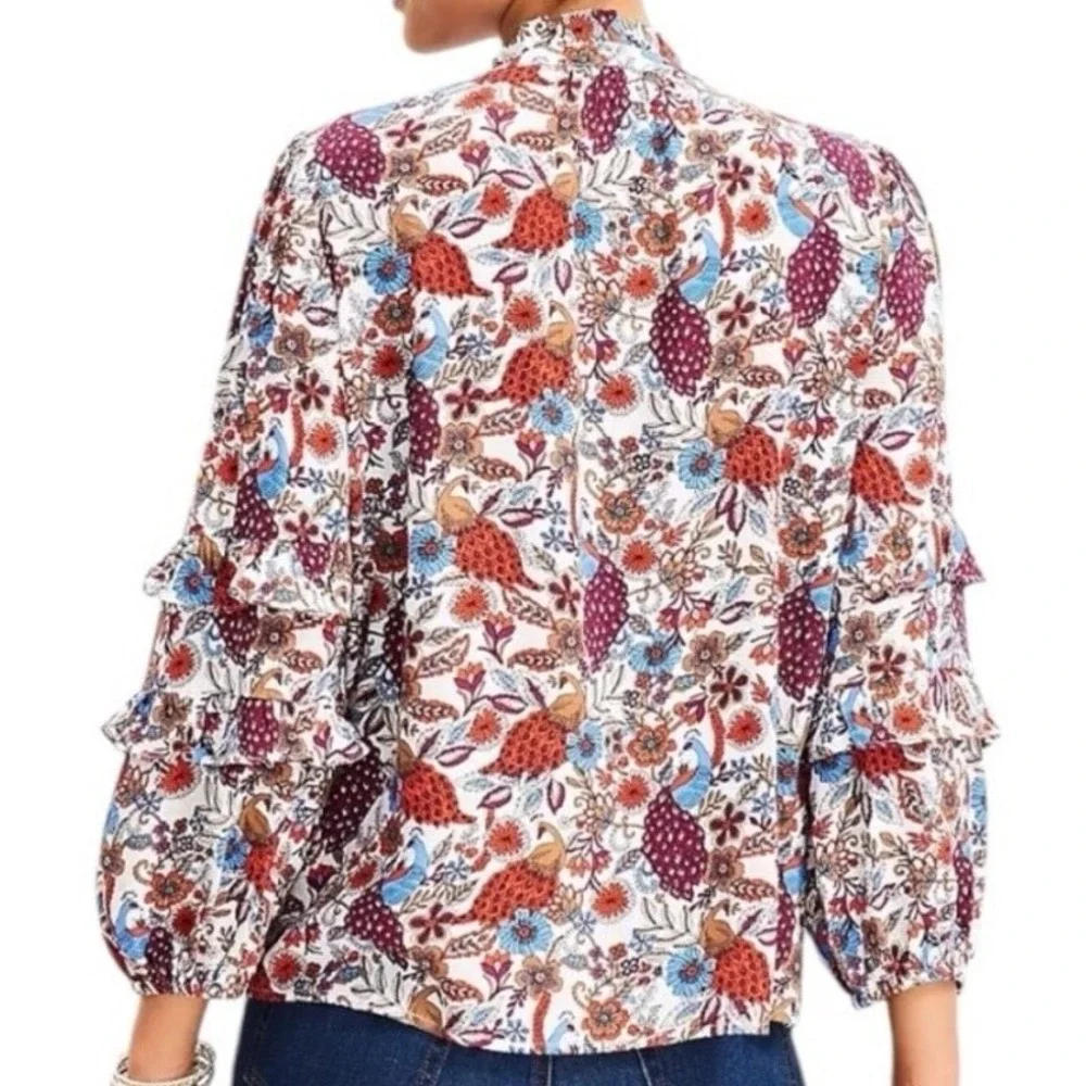 LOFT peacock ruffle