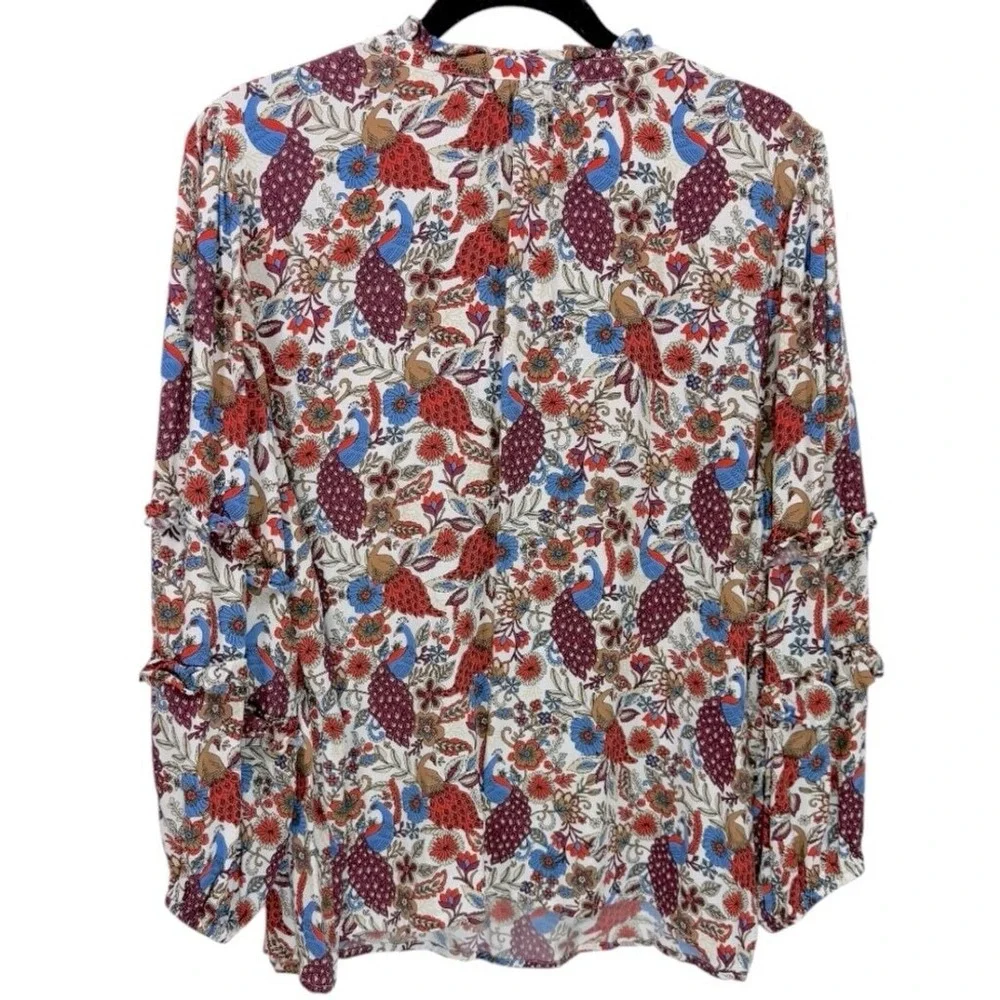 LOFT peacock ruffle