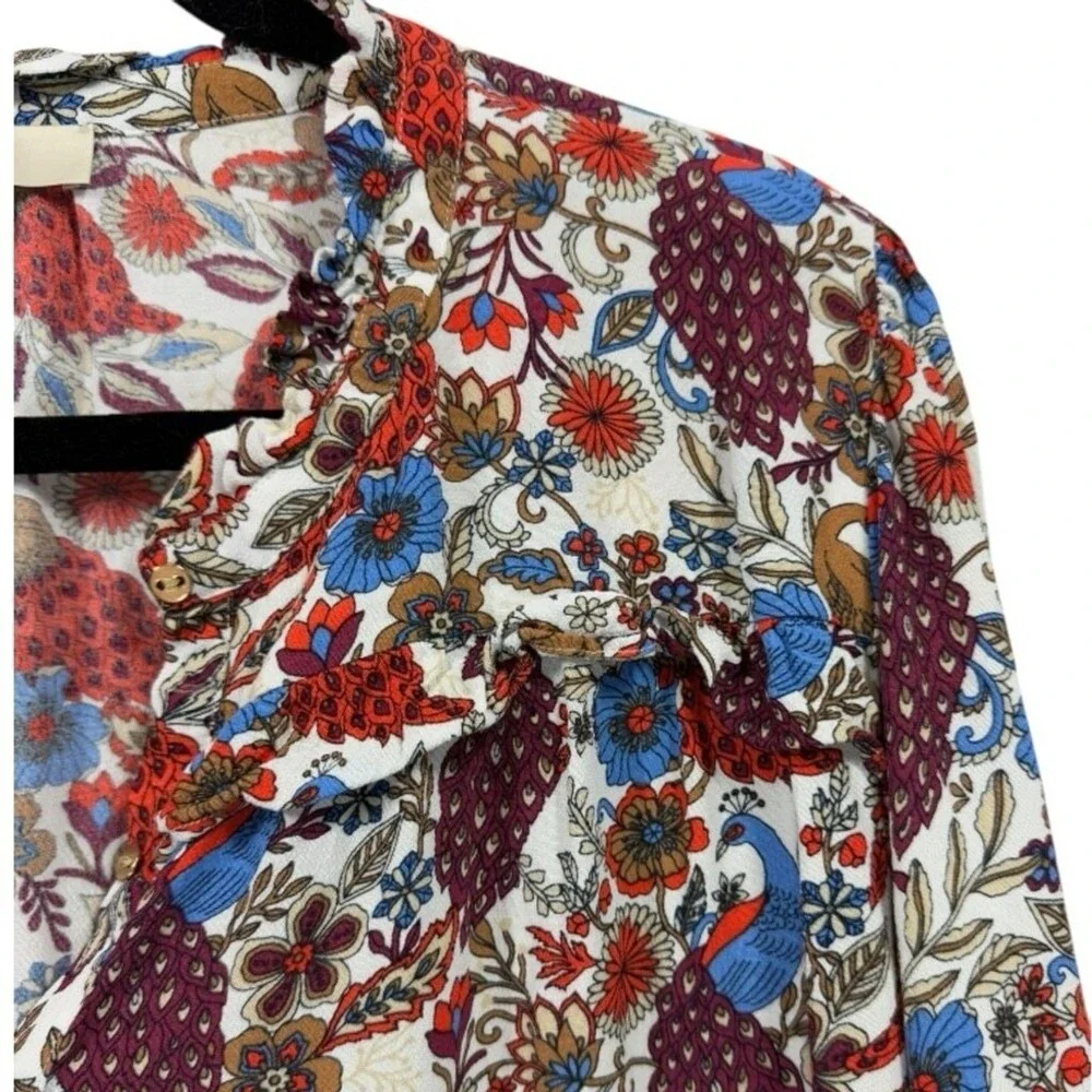 LOFT peacock ruffle