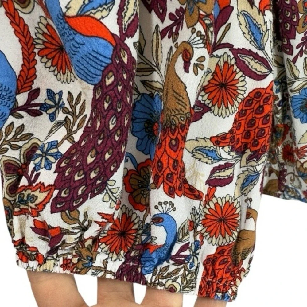 LOFT peacock ruffle