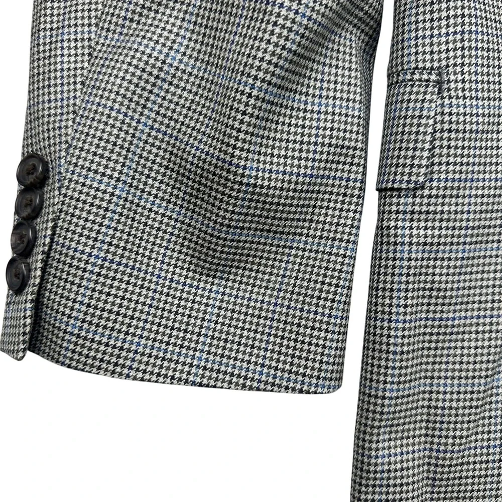Lauren Ralph Lauren Men 44 L Windowpane Glen Plaid Blazer Jacket Silk Wool Blend