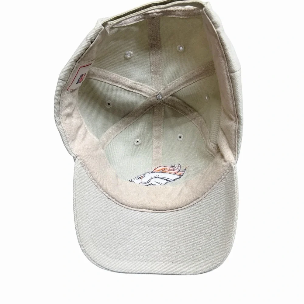 Denver Broncos NFL Football Hat Cap Cream Beige Embroidered Logo Dad Hat