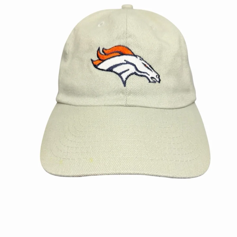 Denver Broncos NFL Football Hat Cap Cream Beige Embroidered Logo Dad Hat
