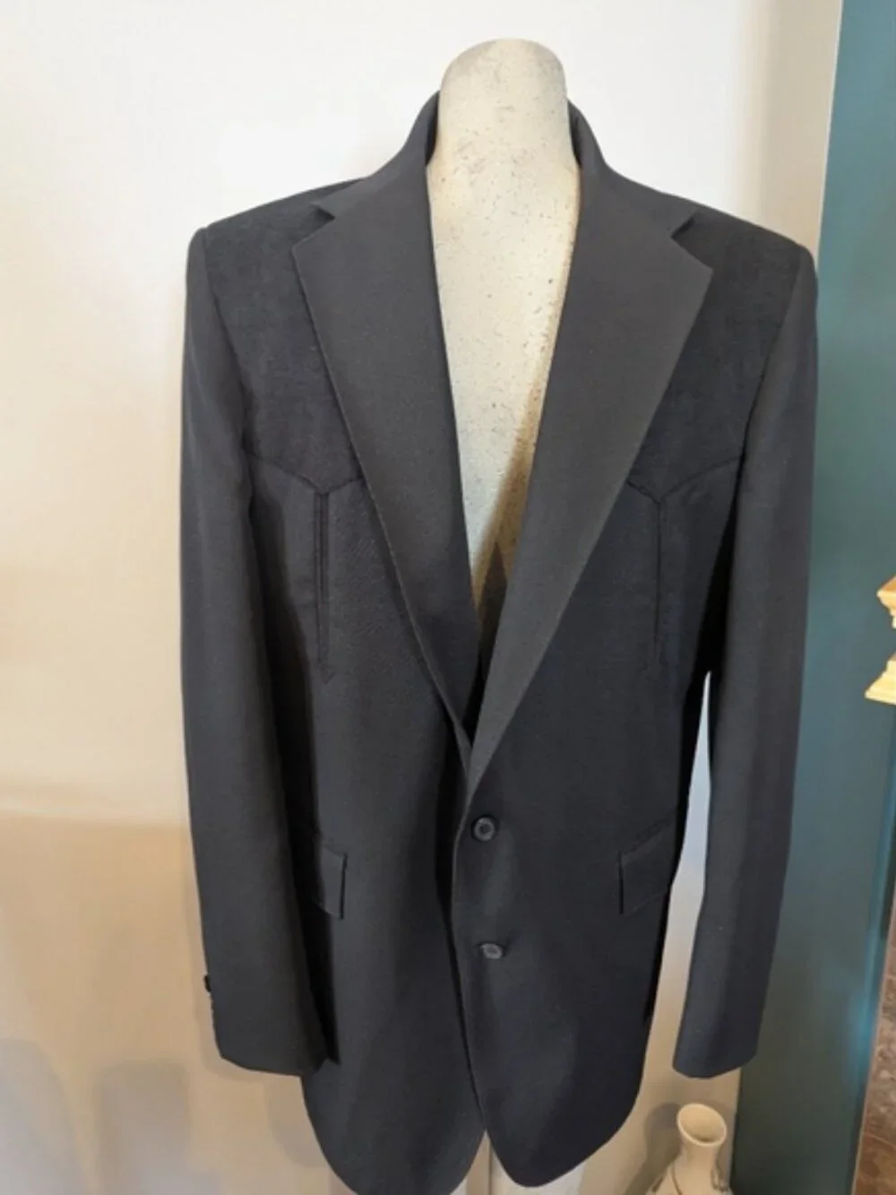 Pagano West Mens 44L Black Western Blazer Sports Coat Cowboy made in the USA
