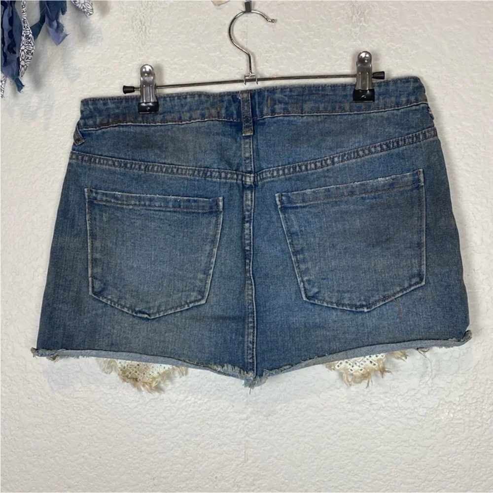 Free People Y2K Handkerchif Classic Blue Denim Pants #0079