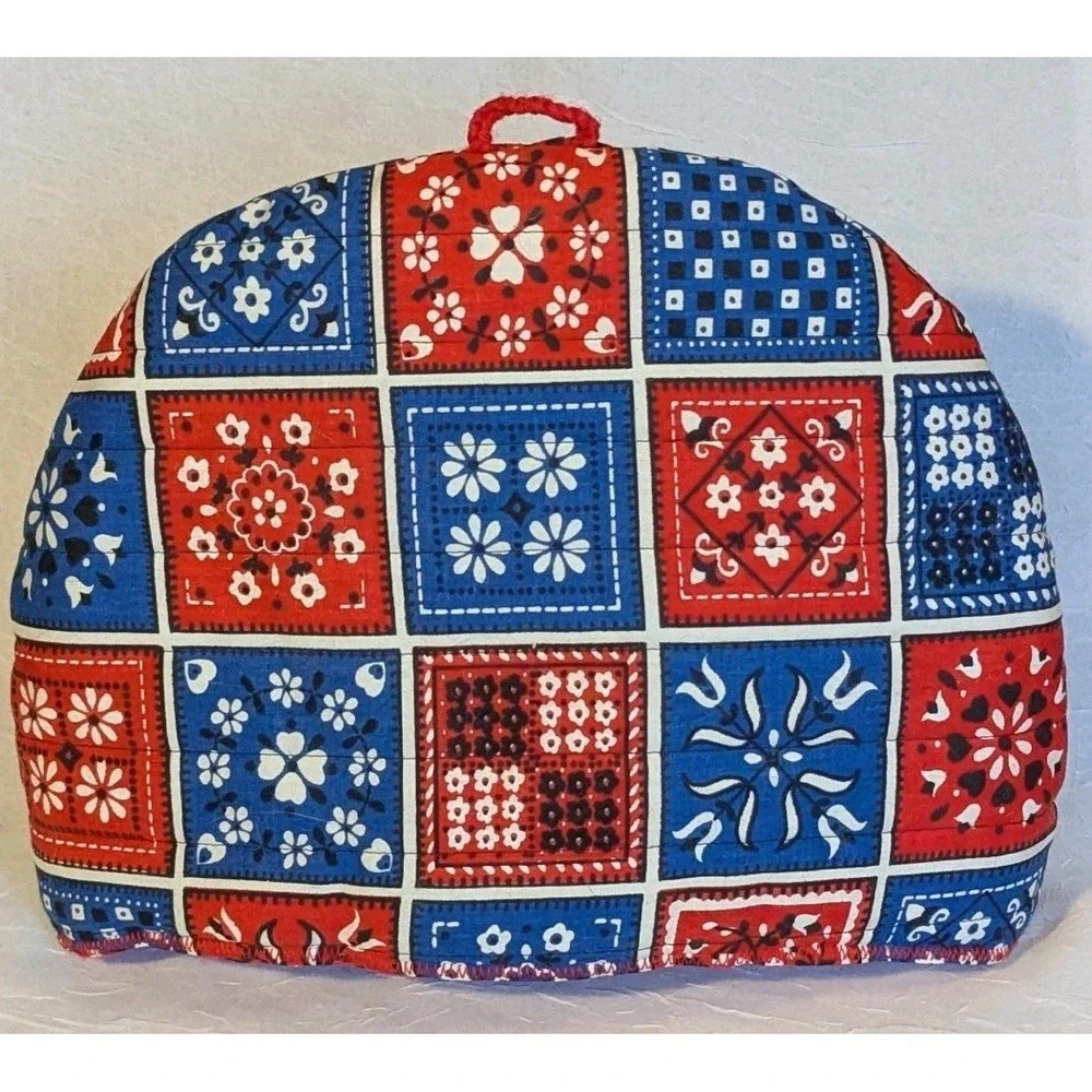 Retro Quilted Toaster Covers Appliance 70s Fabric Cottage Core Vtg Cute Set Of 4