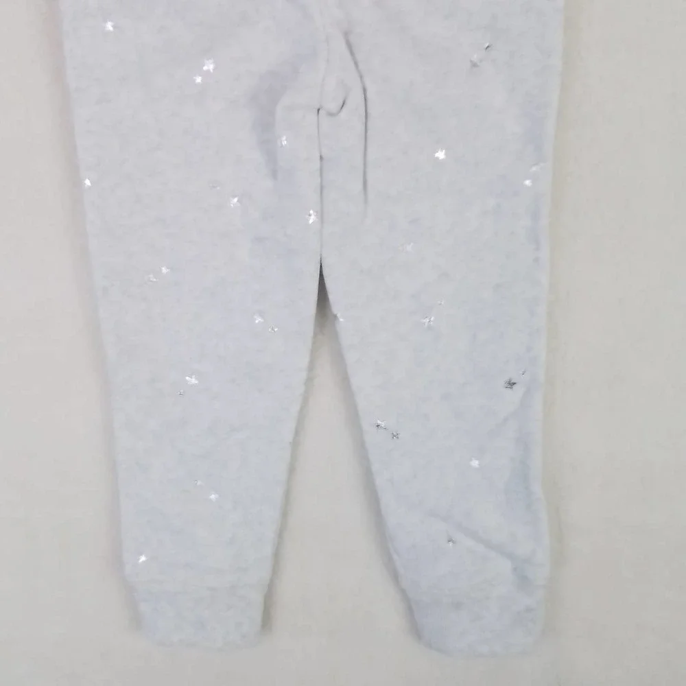 Oshkosh Fleece Lined Jogger Girls‎ Size 4 in Heather Grey w/ Silver Stars