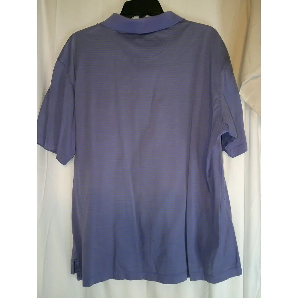 Hawaii Prince Golf Club Lavender Striped Performance Polo Shirt Athletic‎ Golf L