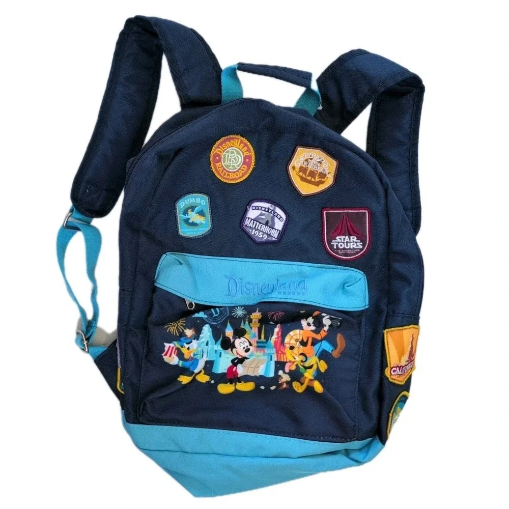 Disney Parks Passport Patches Star Tours Mickey Mouse Canvas Backpack Blue New