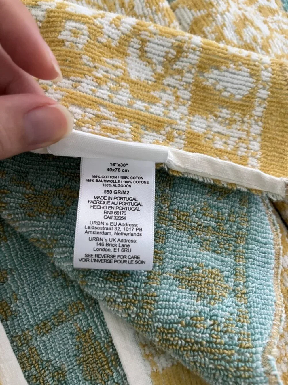 Anthropologie Tiya Velour 100% Cotton Bath & Hand Towels (2 sets)