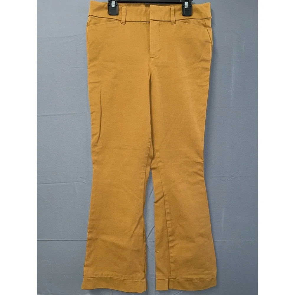 Old Navy Pixie Flare Pants Girls 4 Brown Cotton Stretch High Rise Streetwear