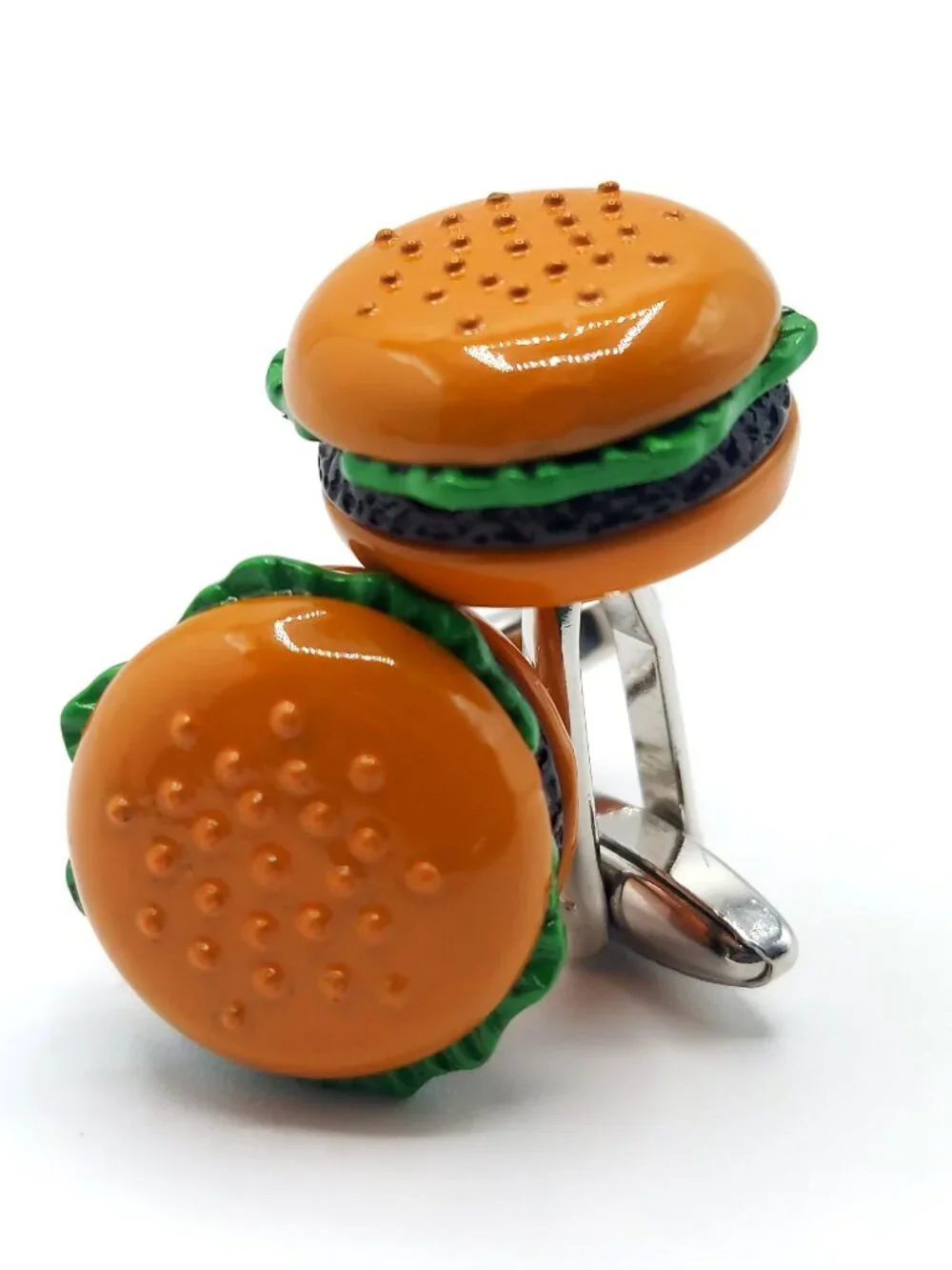 Hamburger Cufflinks Cook Out Novelty Food Burger links BBQ Father's Day