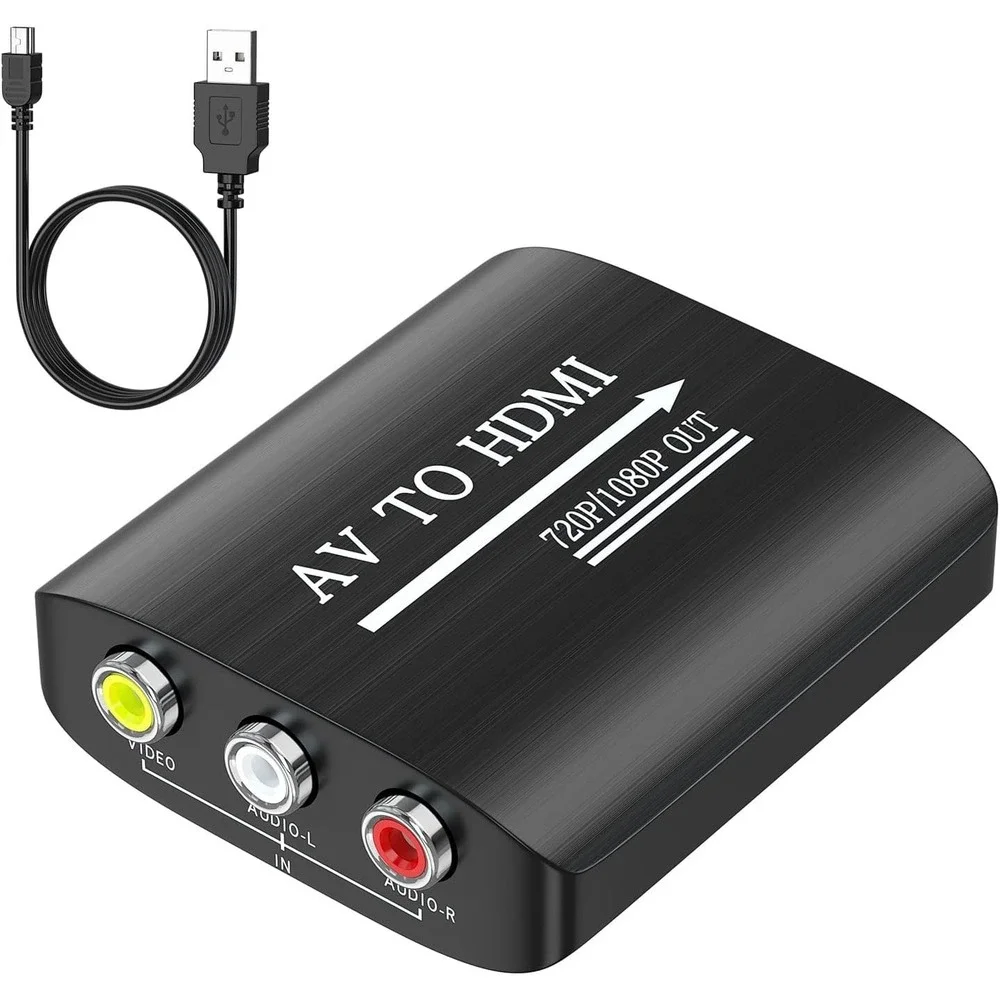 GINGIN AV to HDMI Converter, AV to HDMI Adapter Support 720P/1080P for Ps1/Ps2/P