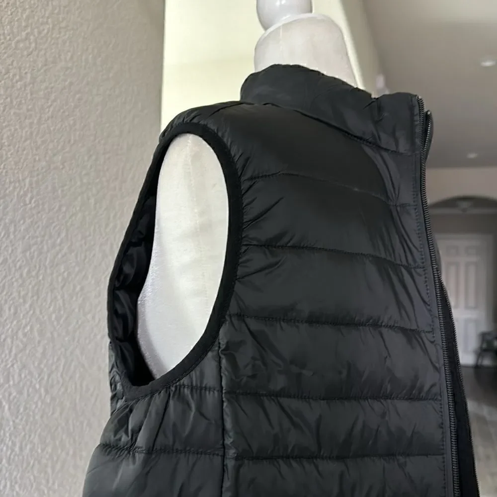 Amazon Essentials Puffer Back Vest Lightweight Mocked M Zip Up Water Resistant