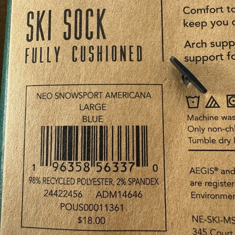Lot Of 6 Pairs Ski Socks Mens‎ Womens Size L Fully Cushioned Blue/Red Unisex NEW