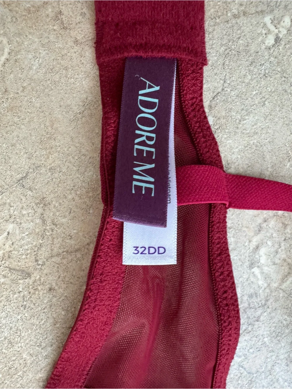 Adore Me Red and Black Sofia Contour Bra, Size Small 32DD