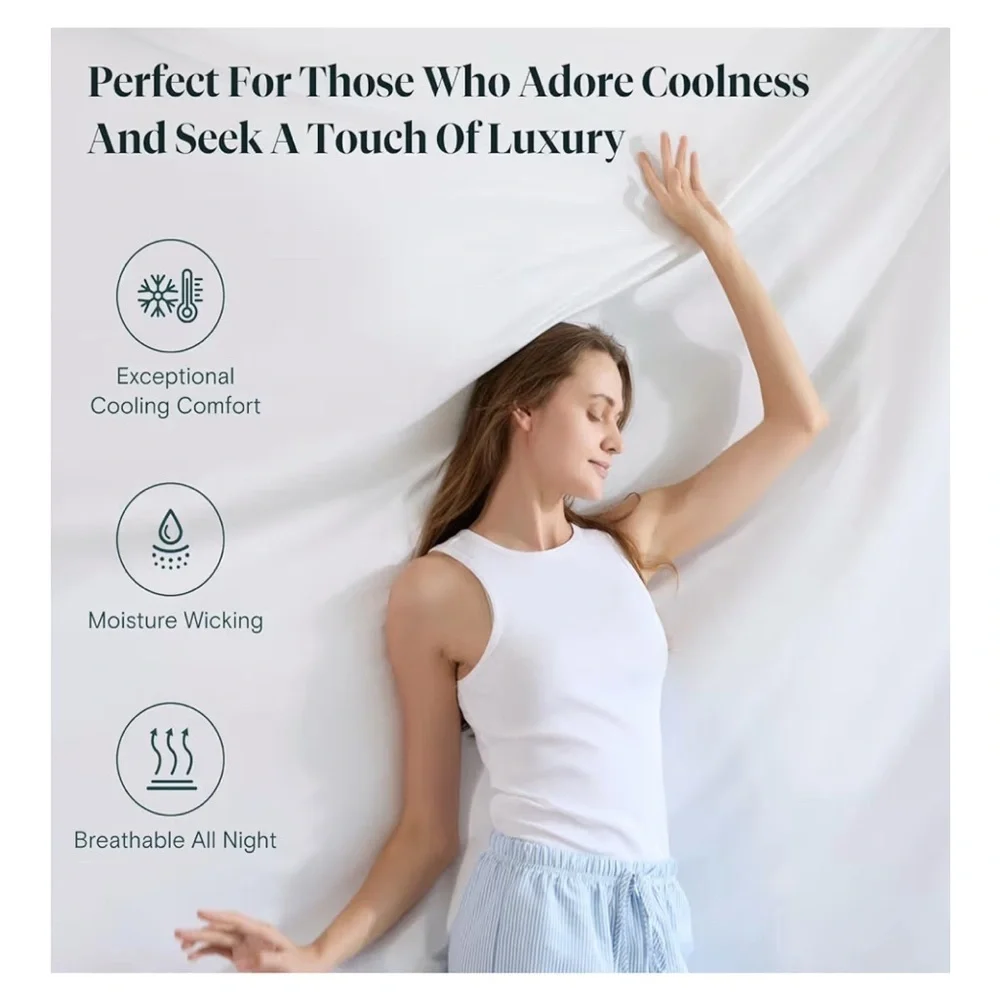 Luxury Bamboo White Sheet Set 072