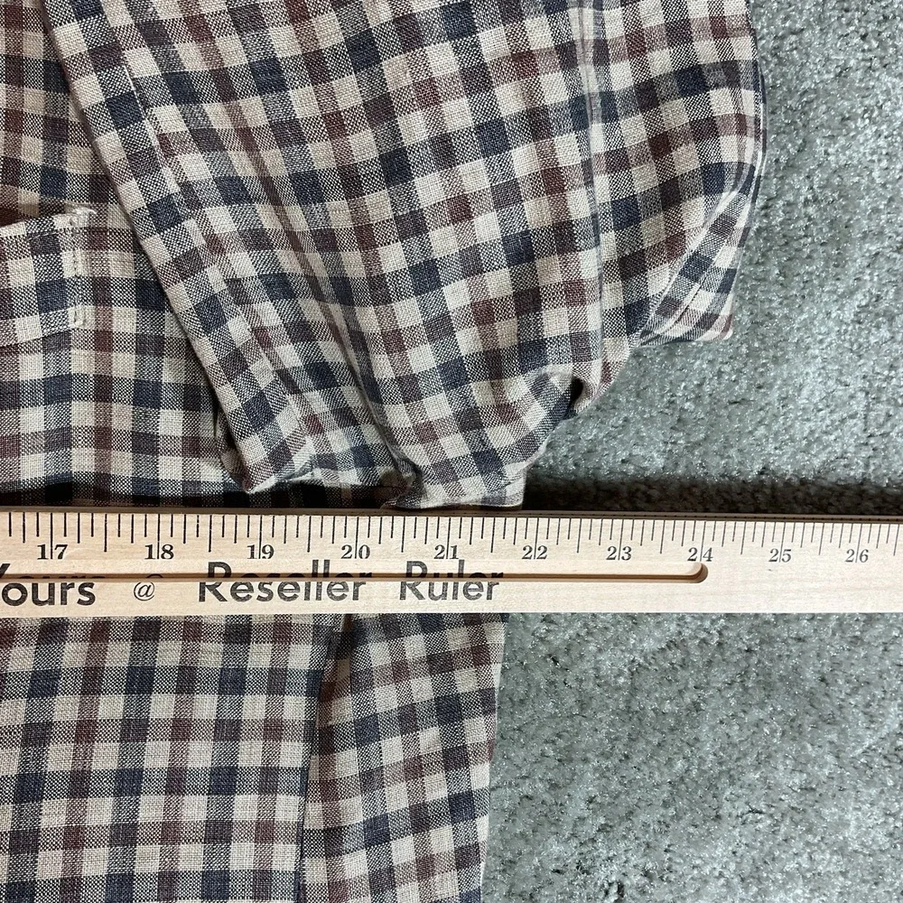 Avanti Uoma‎ Men's Linen Blazer Brown Cream Checked Size 40 S