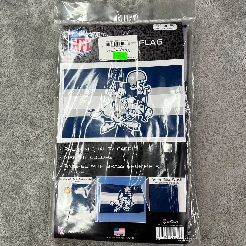 Dallas Cowboys Premium 3x5 Feet Flag‎ Banner, Retro Logo, Metal Grommets New
