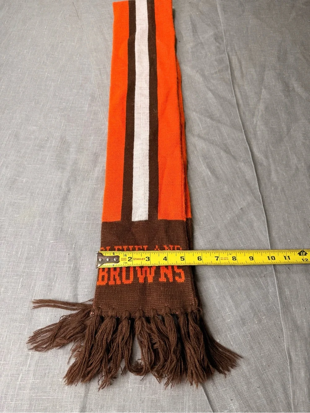 Cleveland Browns NFL Scarf Orange Brown Fringe Football Fan Winter
