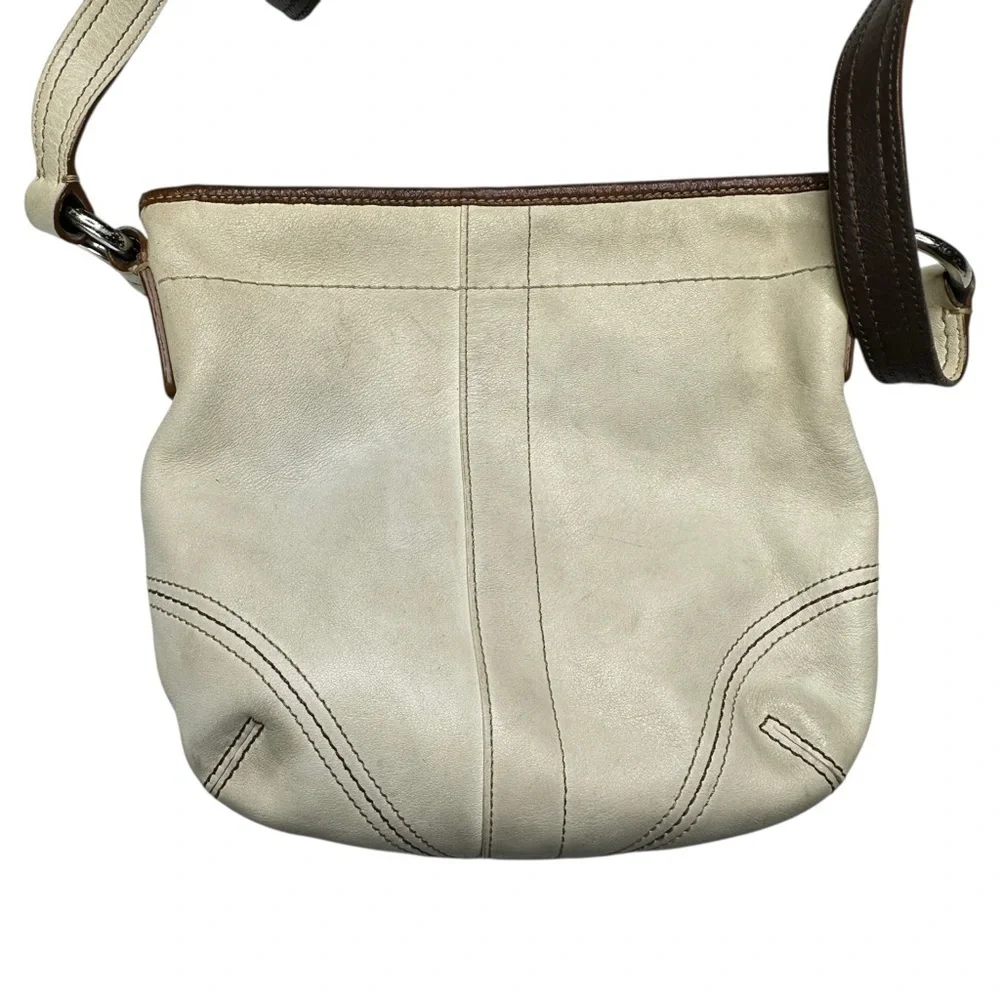 Coach Cream and Brown Crossbody Bag