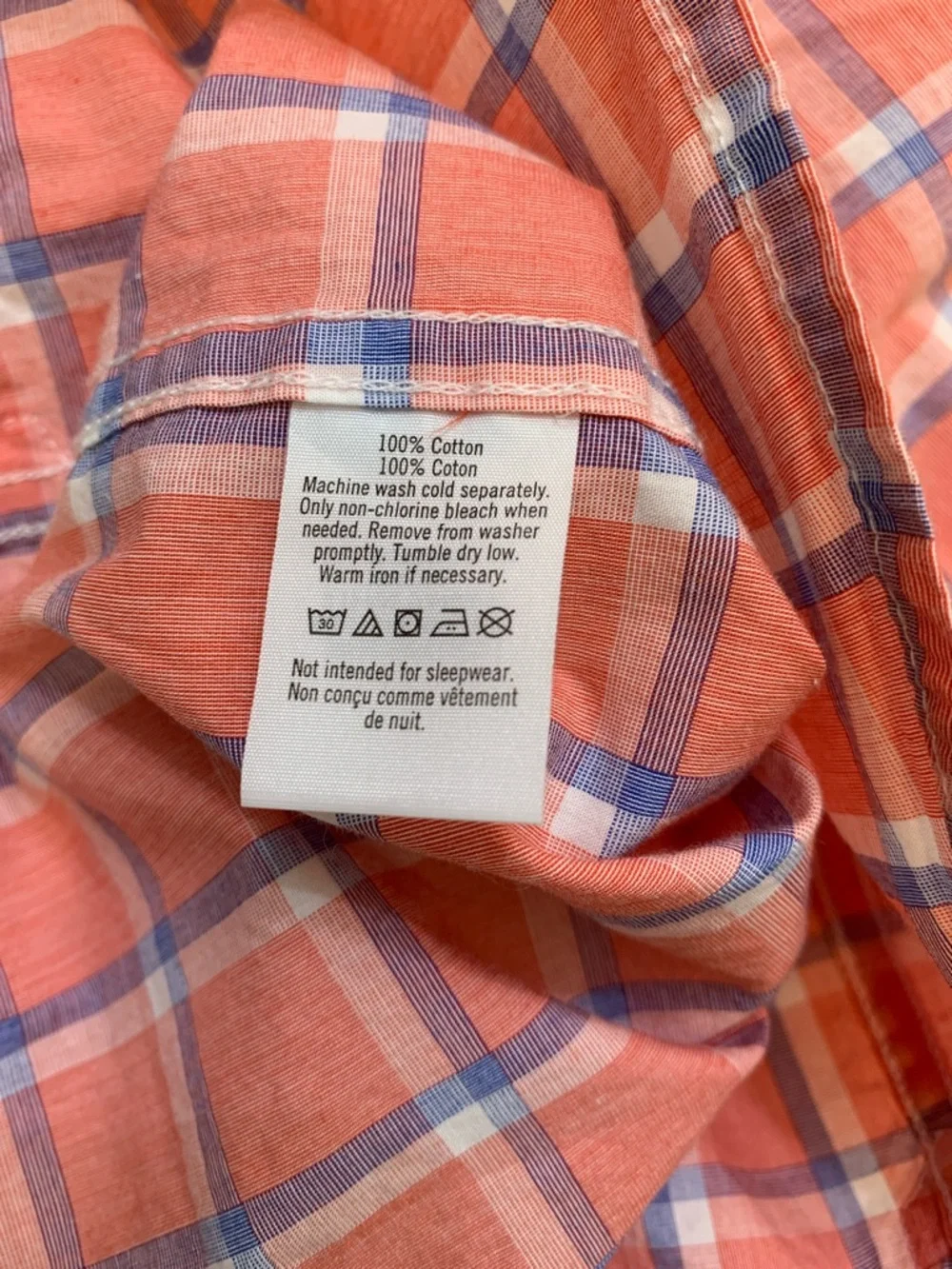 Janie‎ and Jack Button Down Shirt Boys 3T Coral Pink Blue Plaid Short Sleeve
