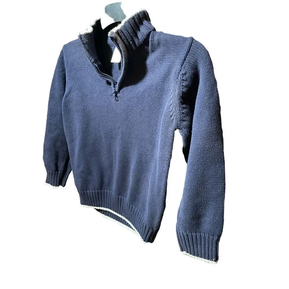 Gymboree Navy Blue Half Zip Dress Sweater Size Boys 5/6