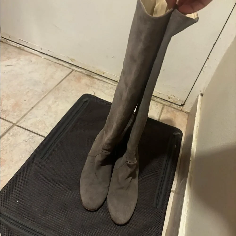 Candela Over The Knee Heel Boots gray wedge boot heels cute shoes