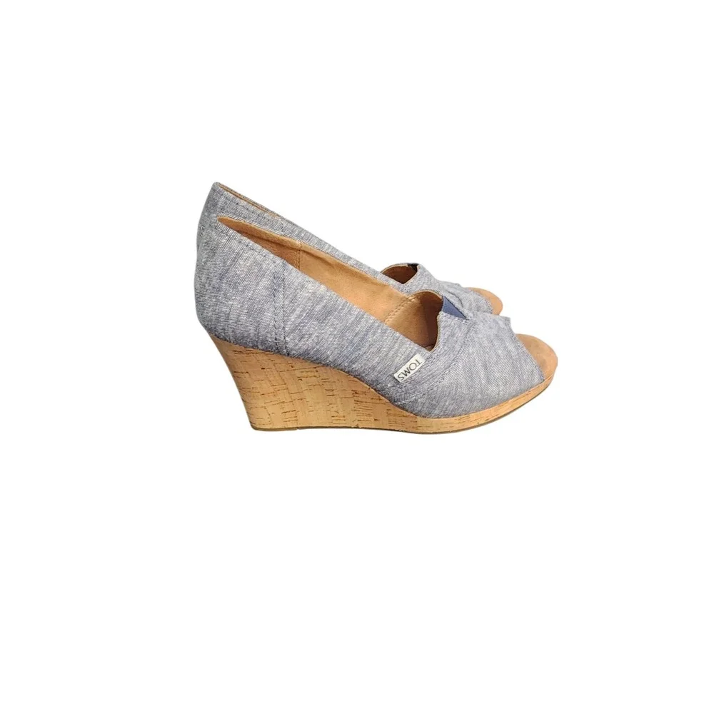 LOT Of TOMS Wedge Heels Blue,‎ Black sz 8