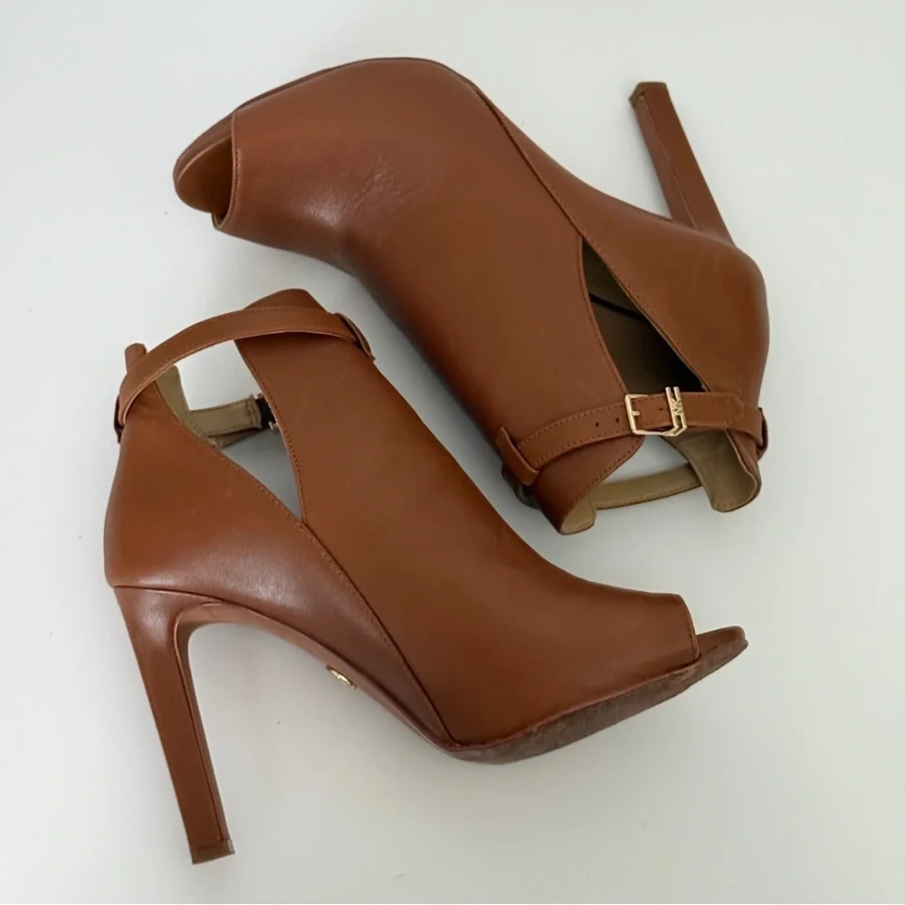 Michael Kors Women's Lawson High-Heel Buckled Open Toe Shooties