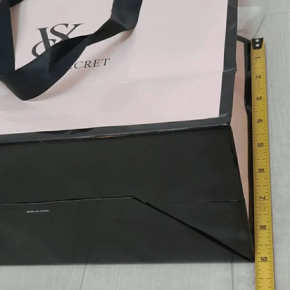 💗 VICTORIA'S SECRET Empty Paper Pink Shopping Gift Bag Cloth Handles w/Tissues