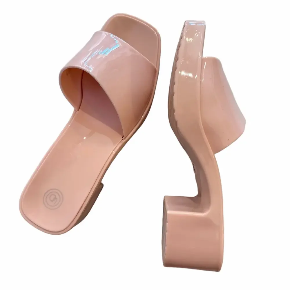 Urban Outfitters Baby Pink Size 9 Chunky Square Toe Jelly Platform Sandals UO