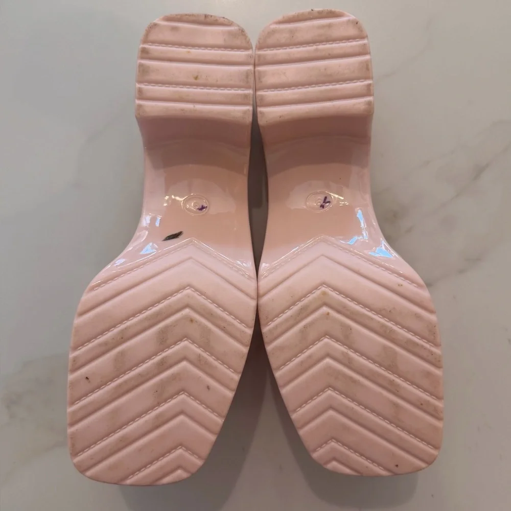 Urban Outfitters Baby Pink Size 9 Chunky Square Toe Jelly Platform Sandals UO