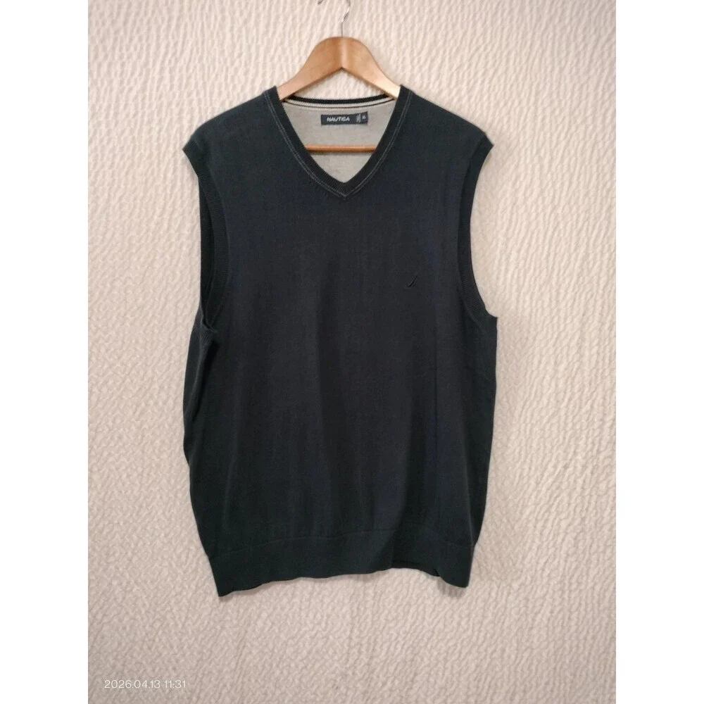 Polo Ralph Lauren Sweater Vest Gray V-Neck Sleeveless Cotton Men's XL