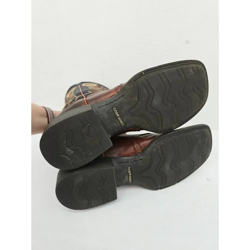 Cody James Xero Gravity Gibson Saddle Western Boots Brown Black 9