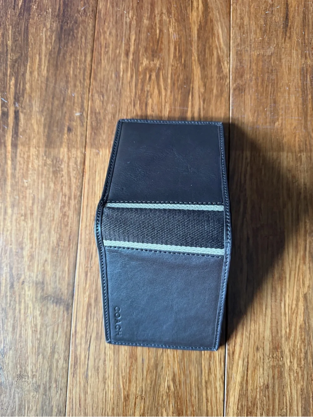 Unused Coach Men's Leather Bifold Wallet in Charcoal Gray