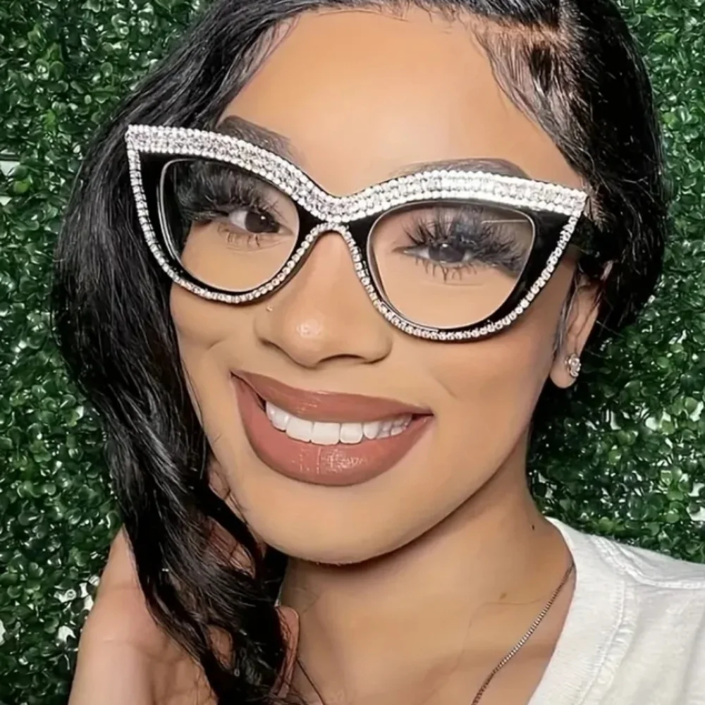+2.00 Cat eye with Rhinestones reading glasses readers